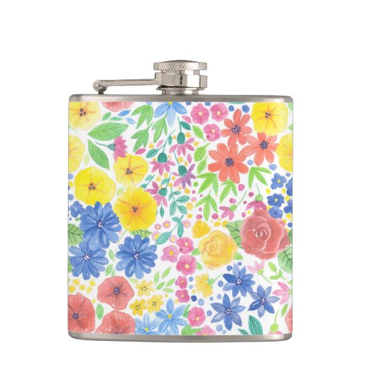 フローラ水彩模様 フラスク (正面)