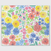 フローラ水彩模様 ラッピングペーパー (フラット)