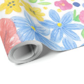 フローラ水彩模様 ラッピングペーパー (ロールコーナー)