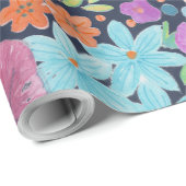 フローラ水彩模様 ラッピングペーパー (ロールコーナー)
