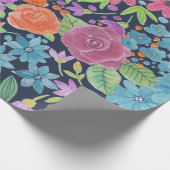 フローラ水彩模様 ラッピングペーパー (角)
