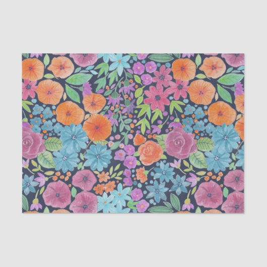 フローラ水彩模様 薄葉紙 (正面)