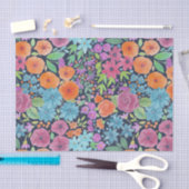 フローラ水彩模様 薄葉紙 (クラフト)