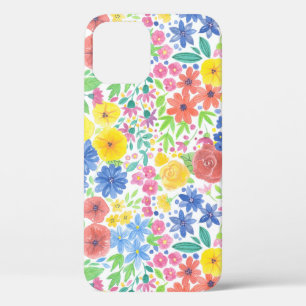 フローラ水彩模様 iPhone 12ケース