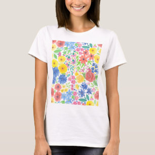 フローラ水彩模様 Tシャツ