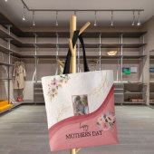 フローラ水彩母の日かわいい詩&写真 トートバッグ