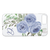 フローラ水彩淡水青モノグラムスクリプト Case-Mate iPhoneケース (裏面(横))