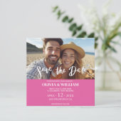 フローラ水彩熱帯ビーチ保存日 招待状 (スタンド正面)