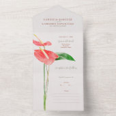 フローラ水彩熱帯性ラクレー結婚フ オールインワン招待状 (内側)