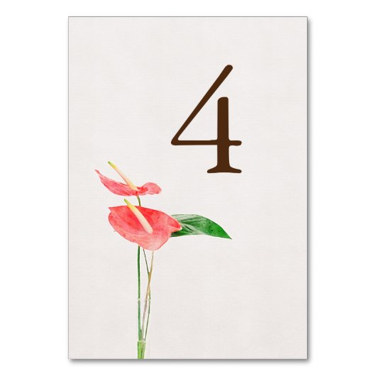 フローラ水彩熱帯性ラクレー結婚フ テーブルナンバー (正面)