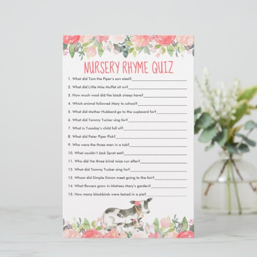 フローラ水彩牛ファーム子供部屋ライムクイズ (スタンド正面)