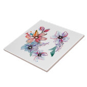 フローラ水彩画 タイル (側面)