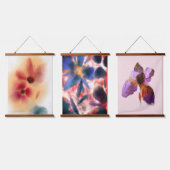 フローラ水彩画 吊り下げ型タペストリー (トリプル)