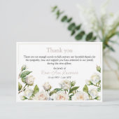 フローラ水彩白薔花枠葬儀 サンキューカード (スタンド正面)