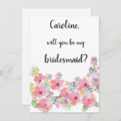 フローラ水彩私の花嫁デザイン 招待状 (正面/裏面)