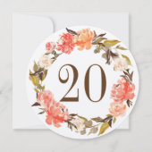 フローラ水彩秋の結婚式表番号 招待状 (裏面)