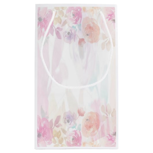 フローラ水彩第70誕生日 スモールペーパーバッグ (裏面)