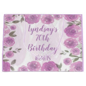 フローラ水彩第70誕生日 ラージペーパーバッグ (正面)