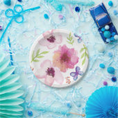 フローラ水彩紙プレート ペーパープレート (パーティー)