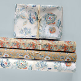 フローラ水彩紫陽花デクページ ラッピングペーパーシート