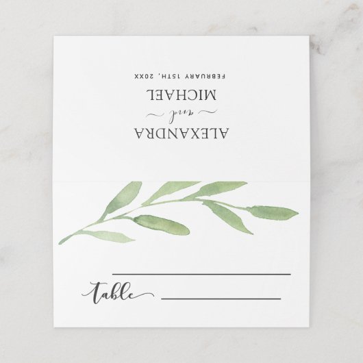 フローラ水彩結婚式レセプション座席表 プレイスカード (外部開封)