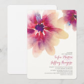 フローラ水彩結婚式招待状 招待状 (正面/裏面)