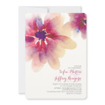 フローラ水彩結婚式招待状