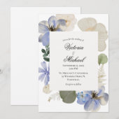 フローラ水彩結婚式招待状 招待状 (正面/裏面)
