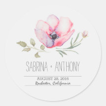 フローラ水彩結婚式用シール