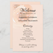 フローラ水彩結婚式 プログラム紙シート (正面/裏面)