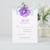 フローラ水彩結婚式RSVPカード 出欠カード (スタンド正面)