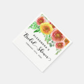 フローラ水彩緑モダン色ブライダルシャワー スタンダードカクテルナプキン (角)