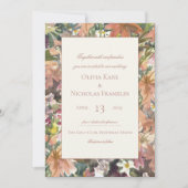 フローラ水彩縁ど結婚式招待状 招待状 (正面)