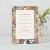 フローラ水彩縁ど結婚式招待状 招待状 (スタンド正面)