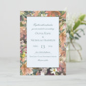 フローラ水彩縁ど結婚式招待状 招待状 (スタンド正面)