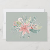 フローラ水彩色消しグリッターブライダルシャワー 招待状 (裏面)