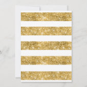 フローラ水彩色金ゴールドグリッター婚約パーティ 招待状 (裏面)