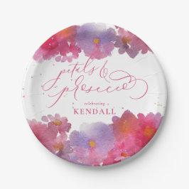 フローラ水彩花びら&プロセッコ ペーパープレート