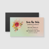 フローラ水彩花束結婚式の日付を保存 (正面/裏面)