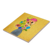 フローラ水彩花瓶 タイル (側面)