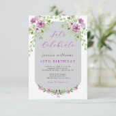 フローラ水彩装飾バースデーパーティー 招待状 (スタンド正面)