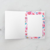 フローラ水彩誕生日の女性のファッション カード (内部)