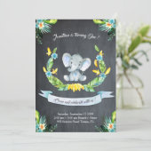 フローラ水彩象招待状,男の赤ちゃん1st 招待状 (スタンド正面)