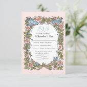フローラ水彩赤面お洒落庭園の結婚式 出欠カード (スタンド正面)