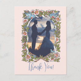 フローラ水彩赤面ガーデンフォト感謝してい結婚ズ ポストカード