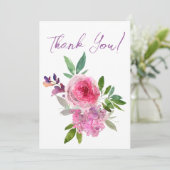 フローラ水彩赤面バラサンキューカード サンキューカード (スタンド正面)