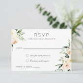 フローラ水彩赤面ピーチグリーンモダンリ 招待状 (スタンド正面)