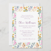 フローラ水彩野草卒業パーティー 招待状 (正面)