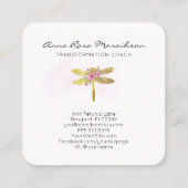 *~*フローラ水彩金ゴールドグリッタートンフライSqu スクエア名刺 (裏面)