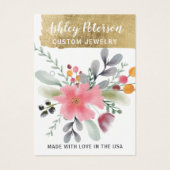 フローラ水彩金ゴールドフォイルシックなイヤリングディスプレイ (正面)